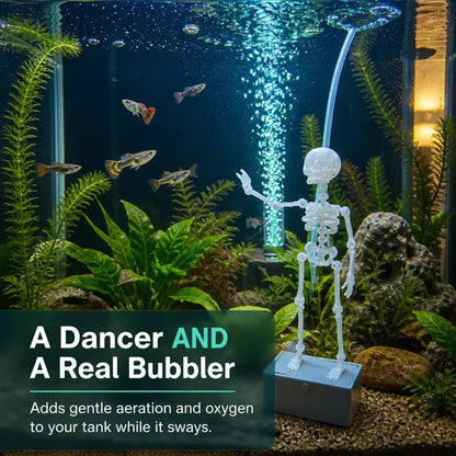The Dancing Skeleton - Aquarium Bubbler(My fish finally have a roommate 💀)